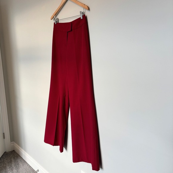 Jacob Size 5/6 Trousers Red Wide Leg Pants Business Chic Office Holiday Party - Picture 5 of 10